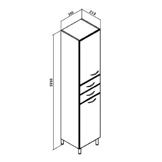 Пенал Runo левый с корзиной для белья 35 (00000000128)
